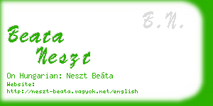 beata neszt business card